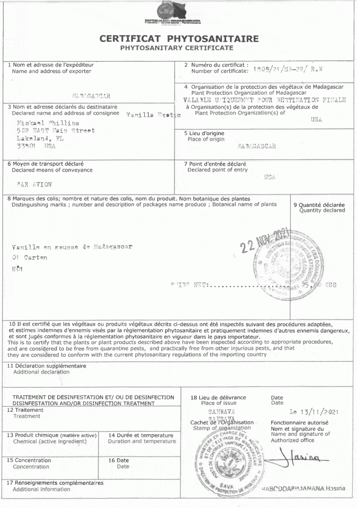 Фітосанітарний сертифікат для транзиту